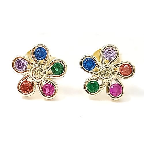 Aretes de plata Nes color dorado para mujer