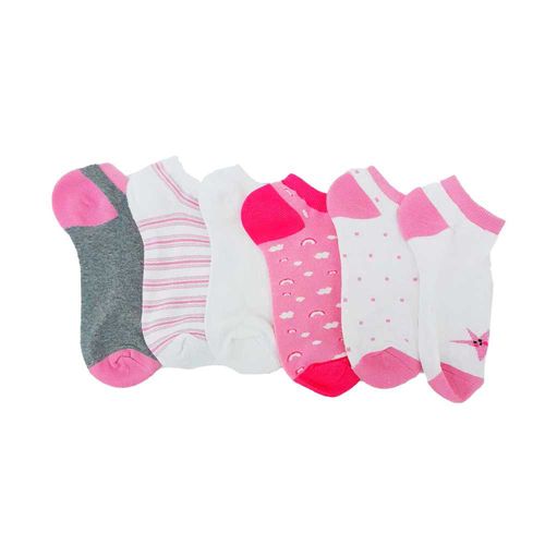Set de 6 pares de calcetines multicolor para niña