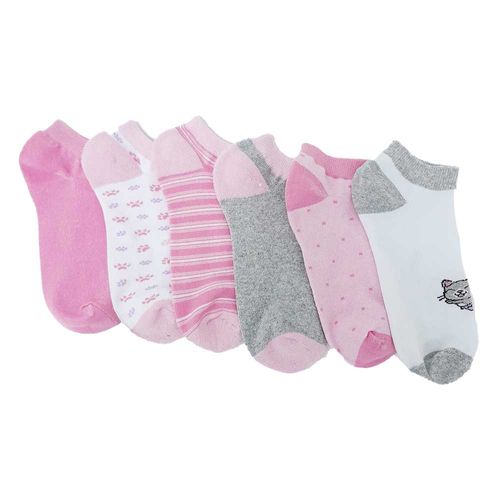 Set de 6 pares de calcetines multicolor para niña