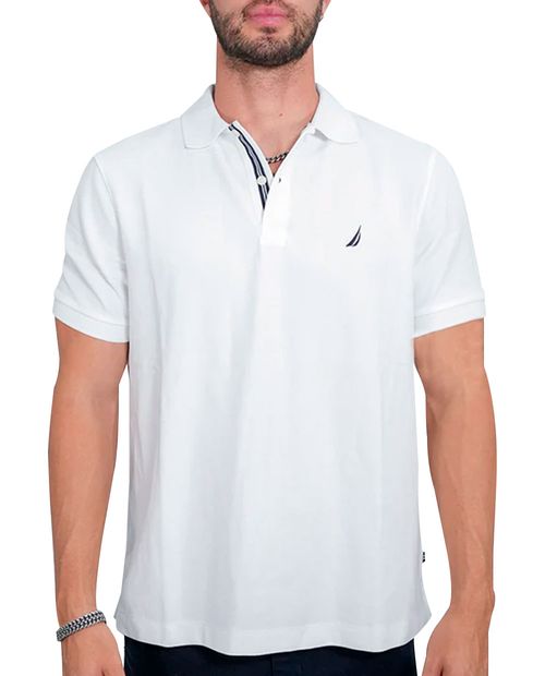 Nautica Camisa polo básica blanca para hombre