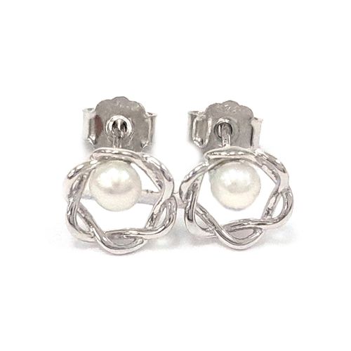 Aretes de plata color plateado para mujer