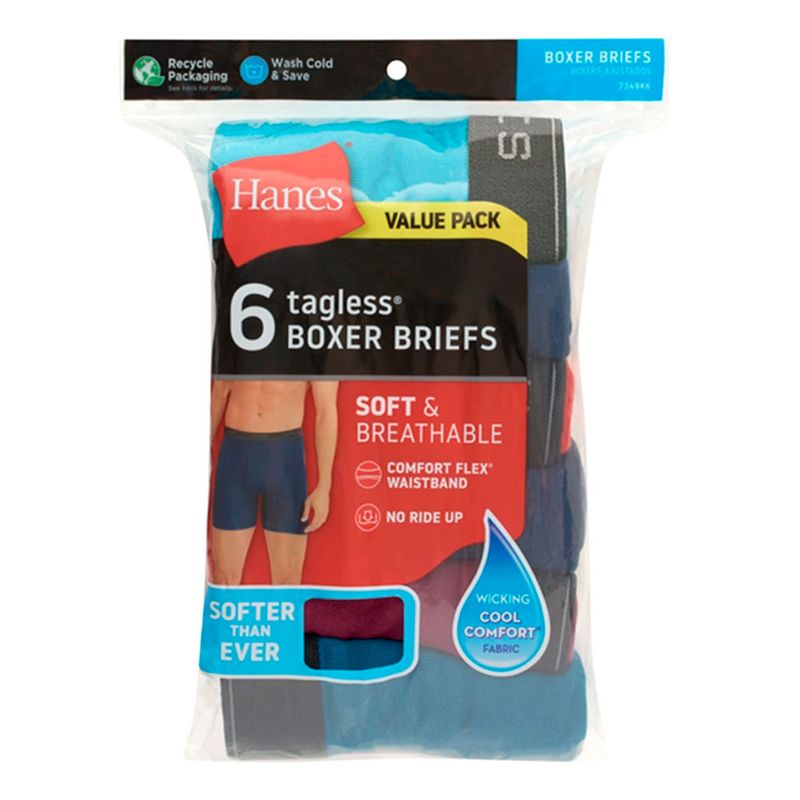 Pack de 6 boxers brief Hanes multicolor para hombre - Siman El Salvador