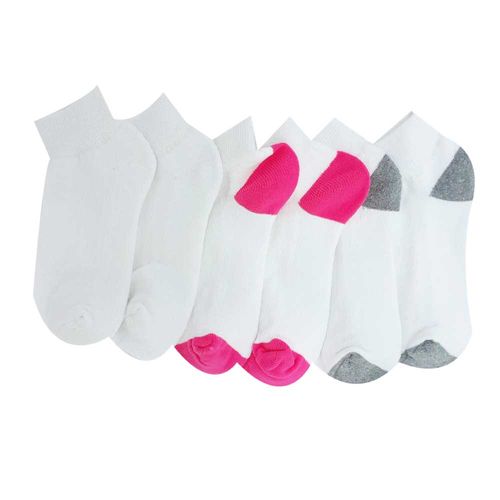 Set de 6 pares de calcetines multicolor sólido para niña