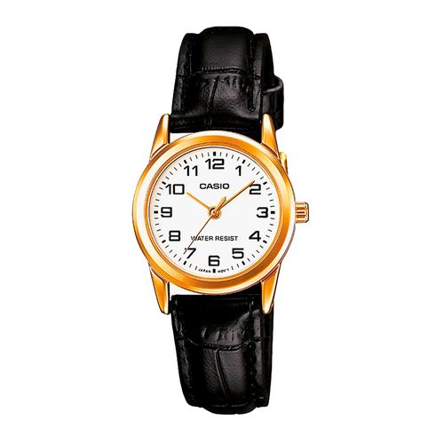Reloj Casio análogo cuero negro para mujer