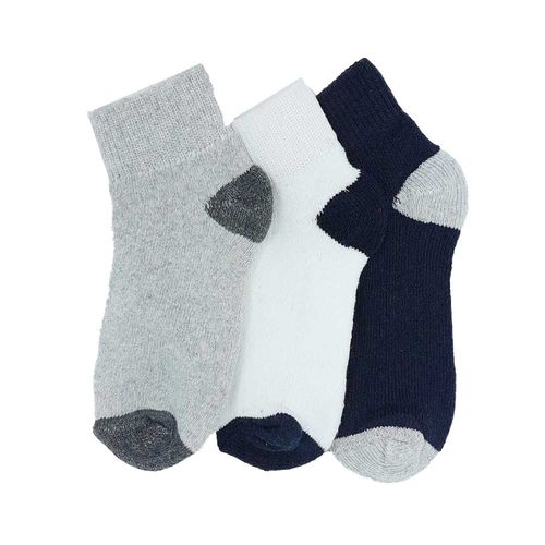 Set de 3 pares de calcetines multicolor sólido para niño