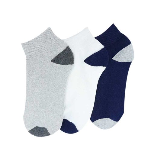 Set de 3 pares de calcetines multicolor sólido para niño