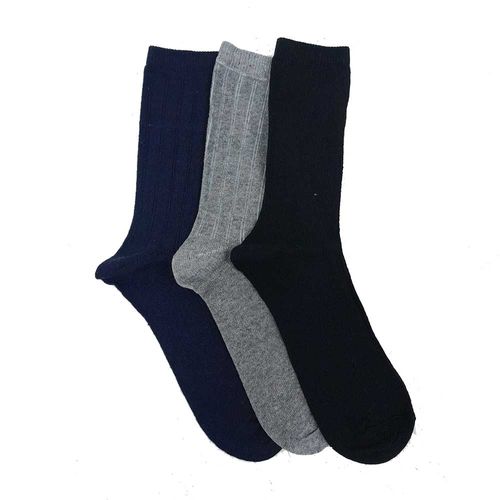 Set de 3 pares de calcetines multicolor sólido para niño