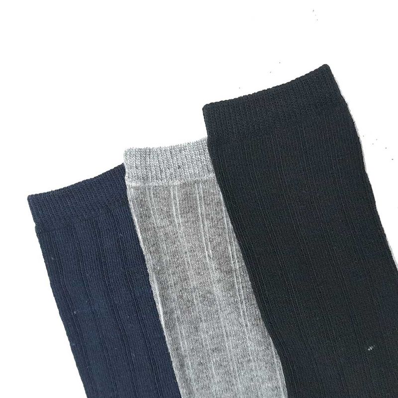 Set-de-3-pares-de-calcetines-multicolor-solido-para-niño
