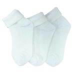Set-de-3-pares-de-calcetines-blanco-solido-para-niña
