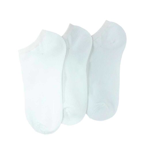 Set de 3 pares de calcetines blanco sólido para niña