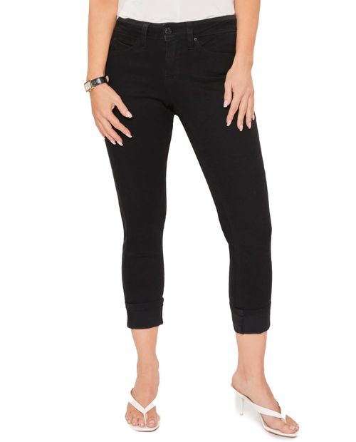 Jeans YMI capri negro de cintura media para mujer