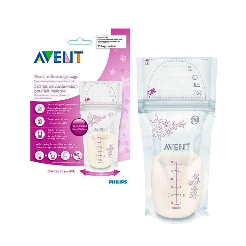 Bolsas esterilizadas para almacenar leche materna