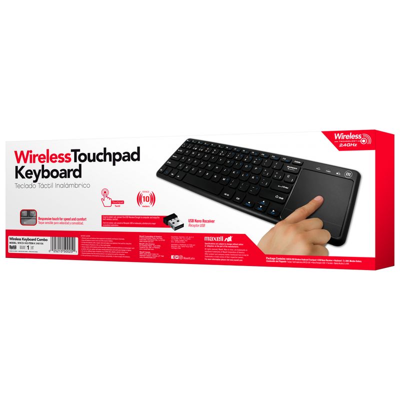 Teclado inalambrico con touchpad