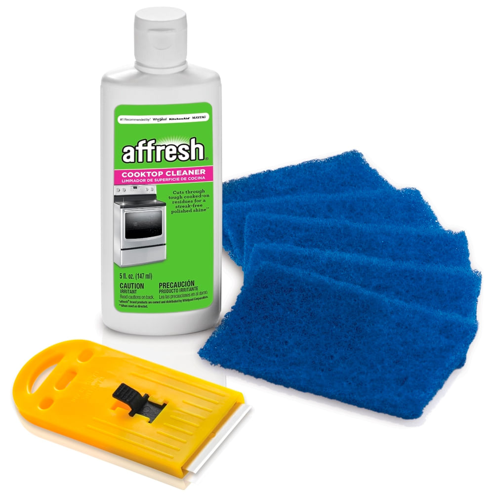Kit cooktop mantenimiento superficies de vitroceramica 1 crema limpiadora 5 paños 1 removedor