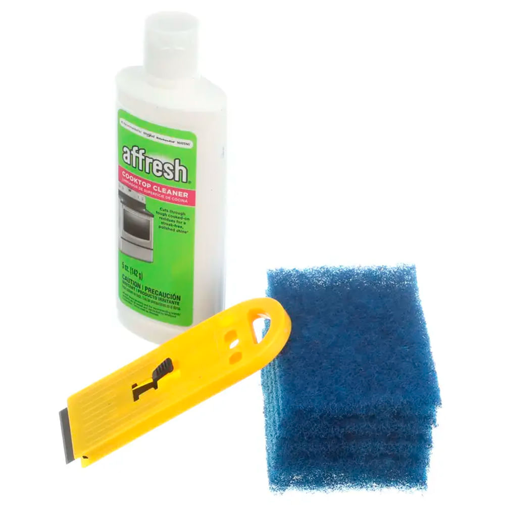 Kit cooktop mantenimiento superficies de vitroceramica 1 crema limpiadora 5 paños 1 removedor