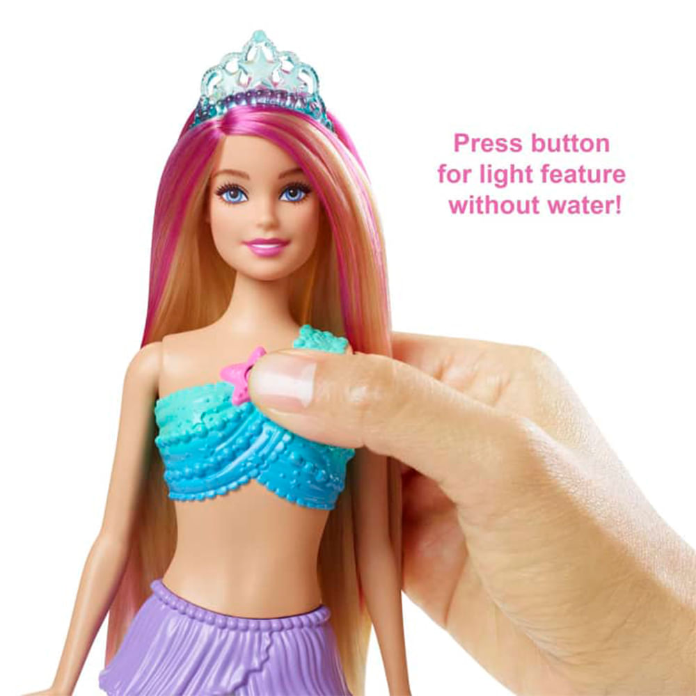 Barbie fantasia muneca sirena luces brillantes