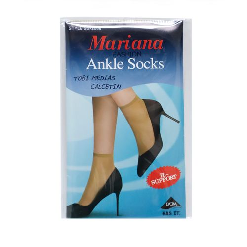 Medias de tobillo Mariana color beige para dama