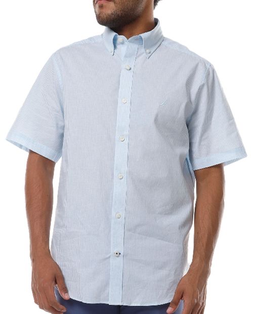 Nautica Camisa casual a rayas azul para hombre