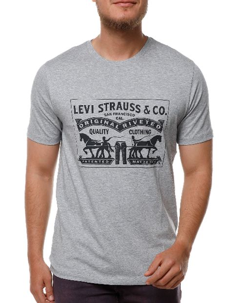Camiseta gris estampada Levi's para hombre