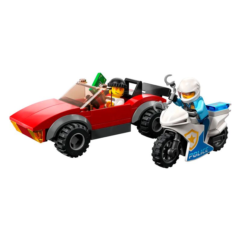 Lego city moto de policia y auto a la fuga
