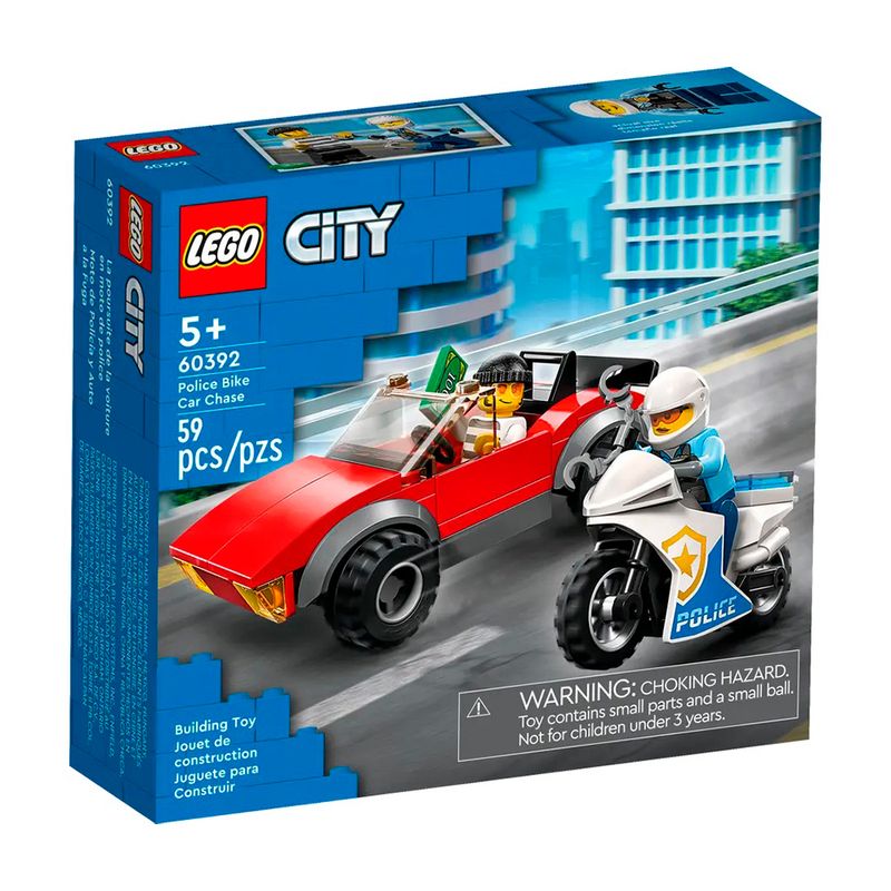 Lego city moto de policia y auto a la fuga