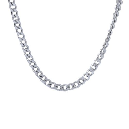 Cadena color plateado de acero inoxidable para hombre