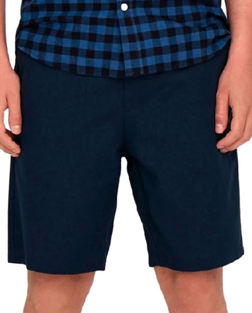 Short navy sólido para hombre