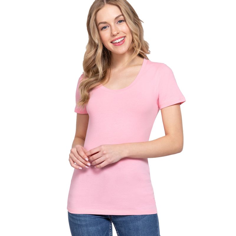 Camiseta Manga Corta Rosa Claro