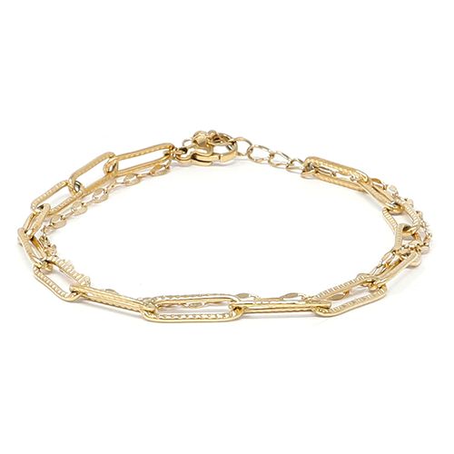 Pulsera acero inoxidable 18k 3mm-6" dorado para mujer en caja