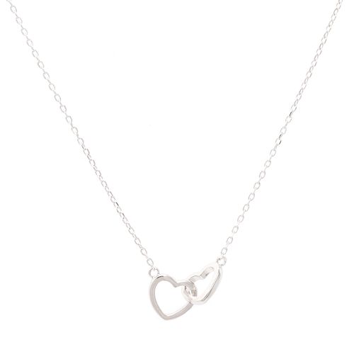 Cadena con dije de plata plateado 1mm .17.7" para mujer