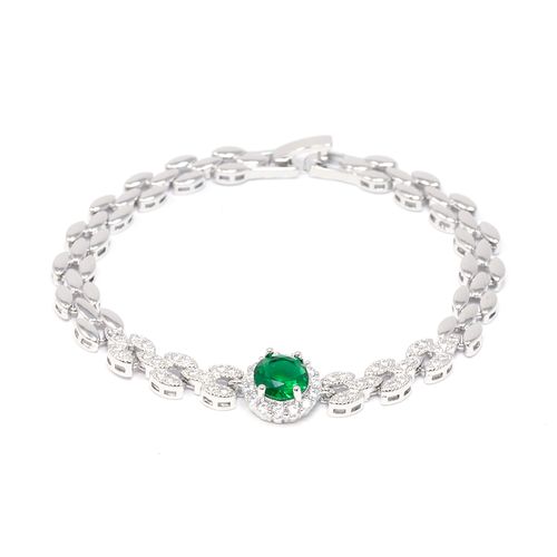 Pulsera Steeltime plateado 5mm -18.79 cm para mujer en caja
