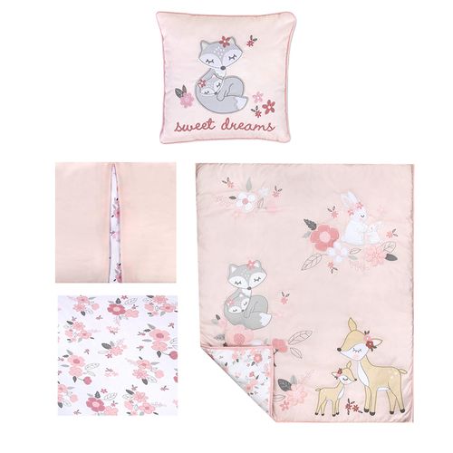 Set de edredón, forro para colchón, faldón y almohada para cuna