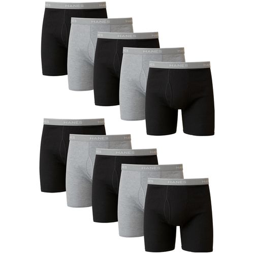 Pack de 10 boxers brief Hanes negros y grises para hombre