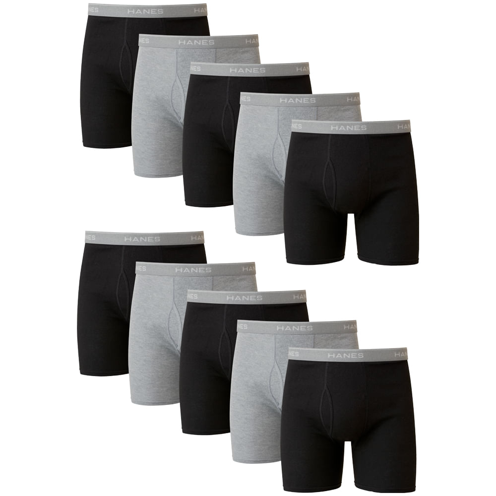 Pack de 10 boxers brief Hanes negros y grises para hombre Siman Costa Rica