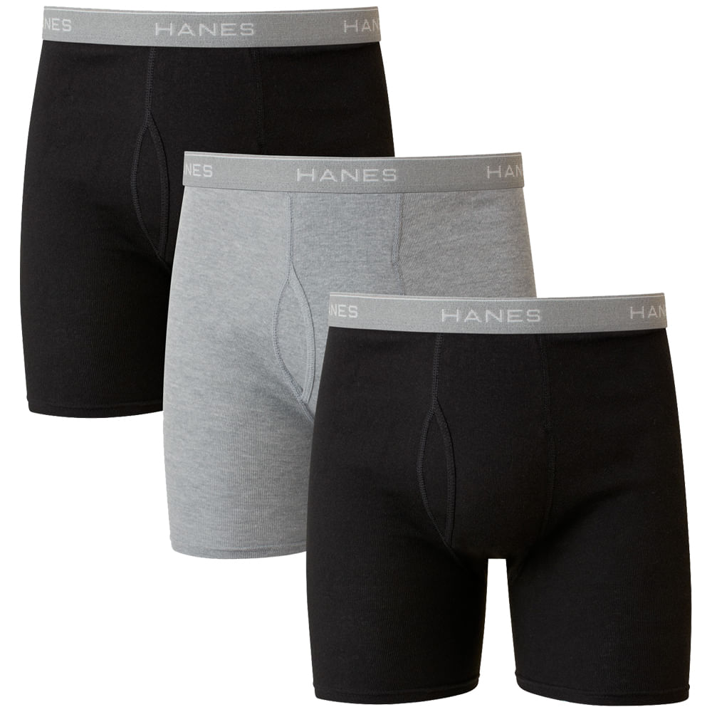 Calzoncillos Hanes Hombre Pack De Boxers Brief Hanes Negros Y