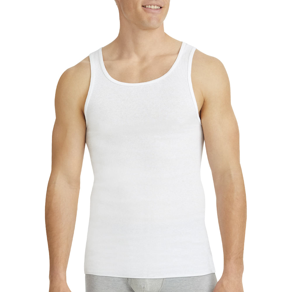 Pack de 3 camisetas interiores Hanes blancas para hombre - Siman Costa Rica