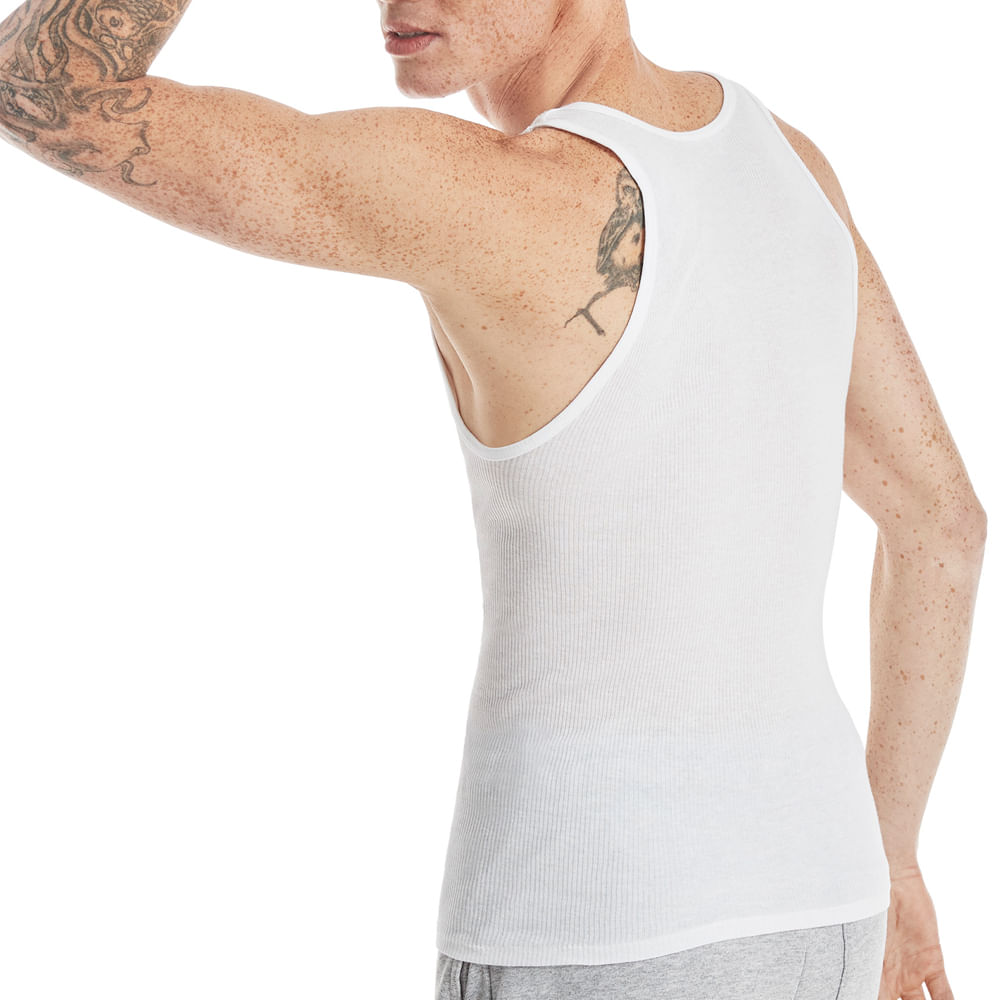 Pack de 3 camisetas interiores Hanes blancas para hombre - Siman Costa Rica