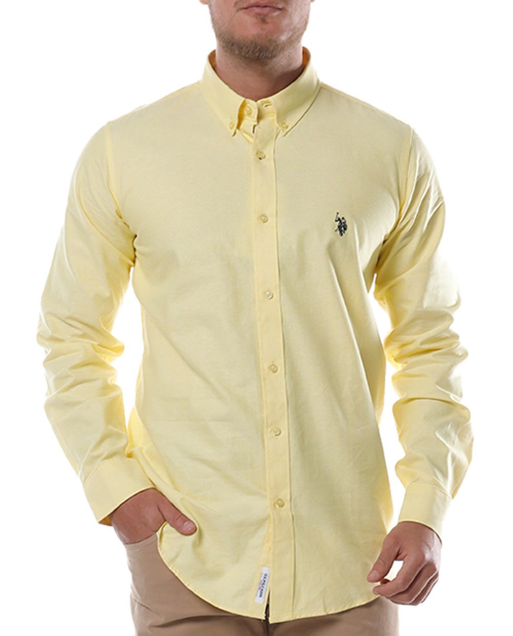 Camisa Manga Larga Amarilla Para hombre CBML3055 – Delascar
