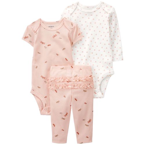 Conjunto de 3 piezas multicolor con estampados para bebe niña