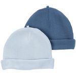 Set-de-2-gorros-azul-solido-para-bebe-niño