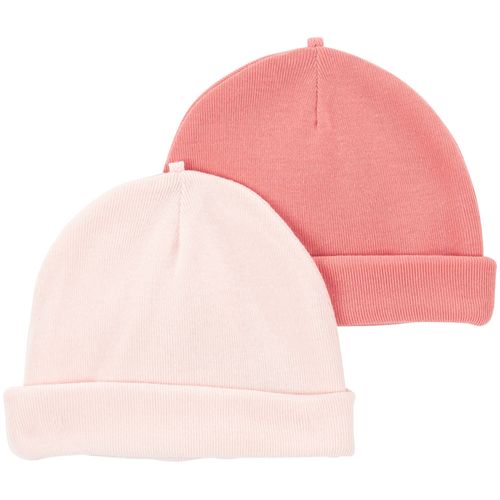 Set de 2 gorros multicolor sólido para bebé niño