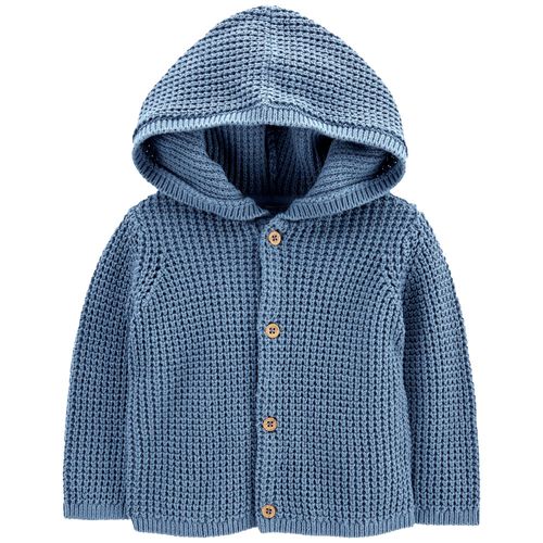 Suéter azul tejido para bebé niño