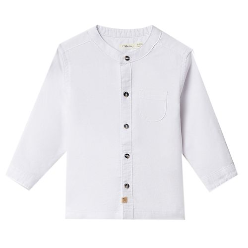 Camisa blanca sólido para bebé niño