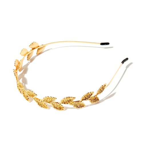 Diadema hojas pospurina dorado para mujer