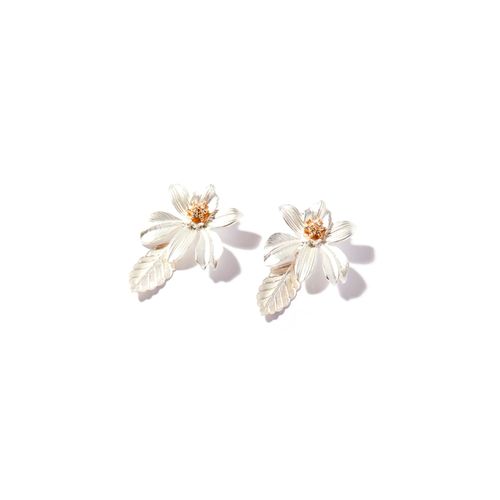 Aretes de flor metal para mujer