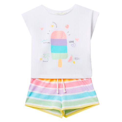 Conjunto de 2 piezas multicolor con estampado para niña