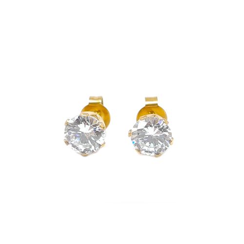 Aretes dorados para mujer con cristal con dorado