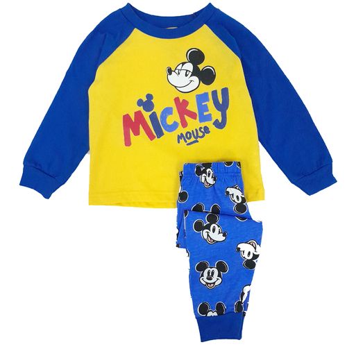 Pijama 2 piezas bicolor con estampado de mickey mouse para niño