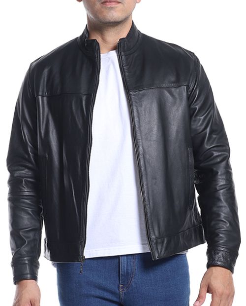 Unexpected Chaqueta de cuero negra para hombre