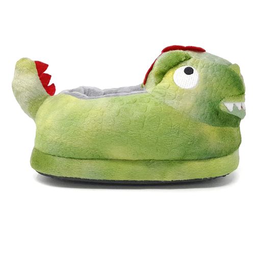 Pantuflas dinosaurio Orange design verde par niño